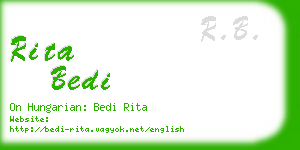 rita bedi business card